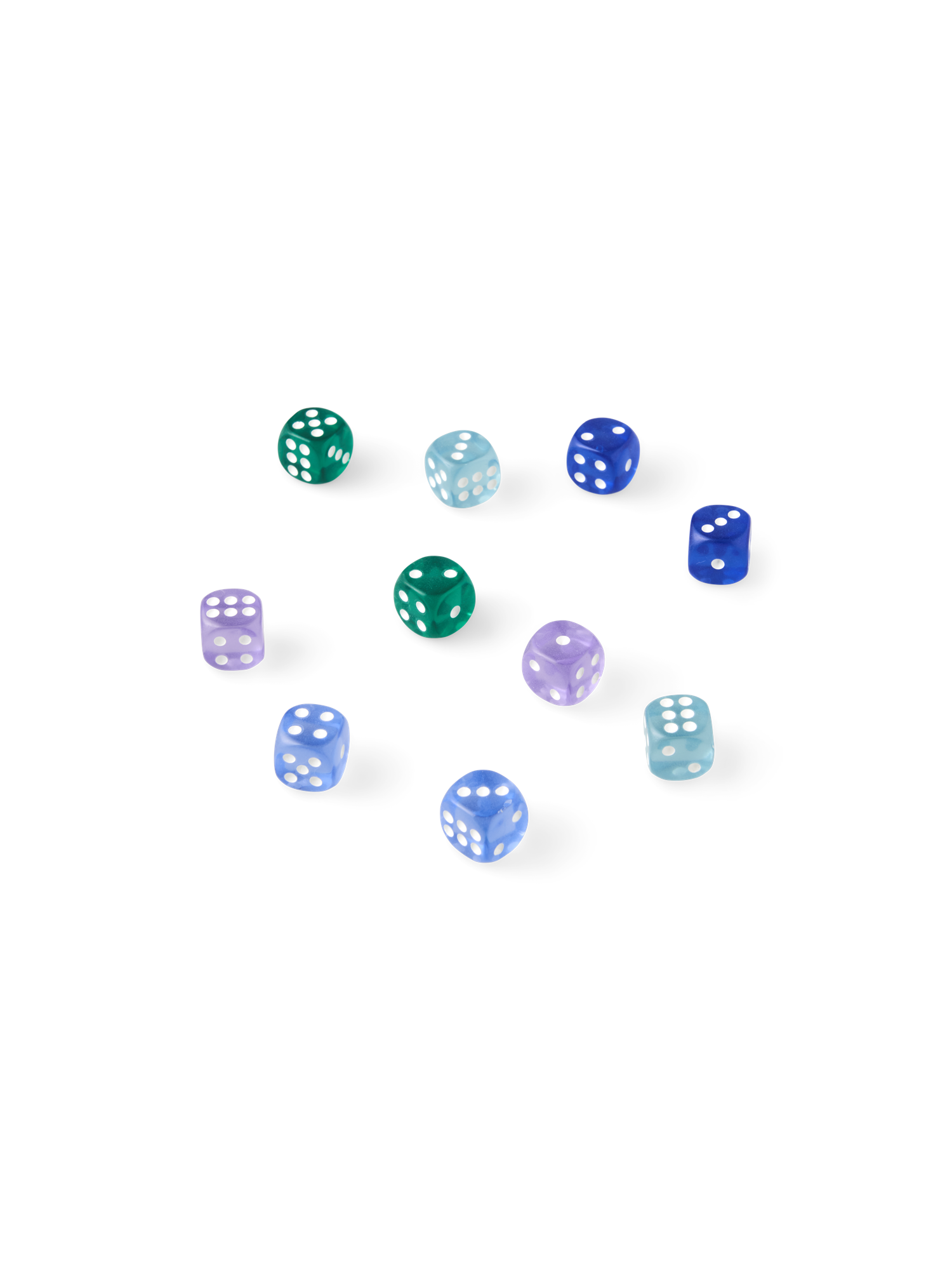 Dice Acrylic. 1.3 x 1.3 x 1.3 cm. 10 pcs.