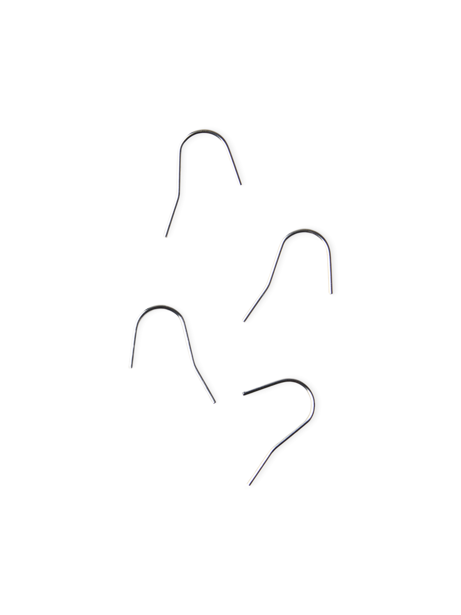 Earring hooks for half-drilled beads 925 sterling silver. 2.3 cm. 4 pcs.