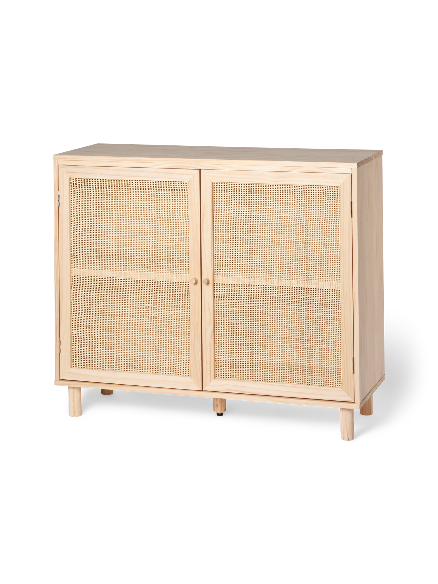 Cabinet Pinewood/rattan. 95 x 35 x 80 cm.