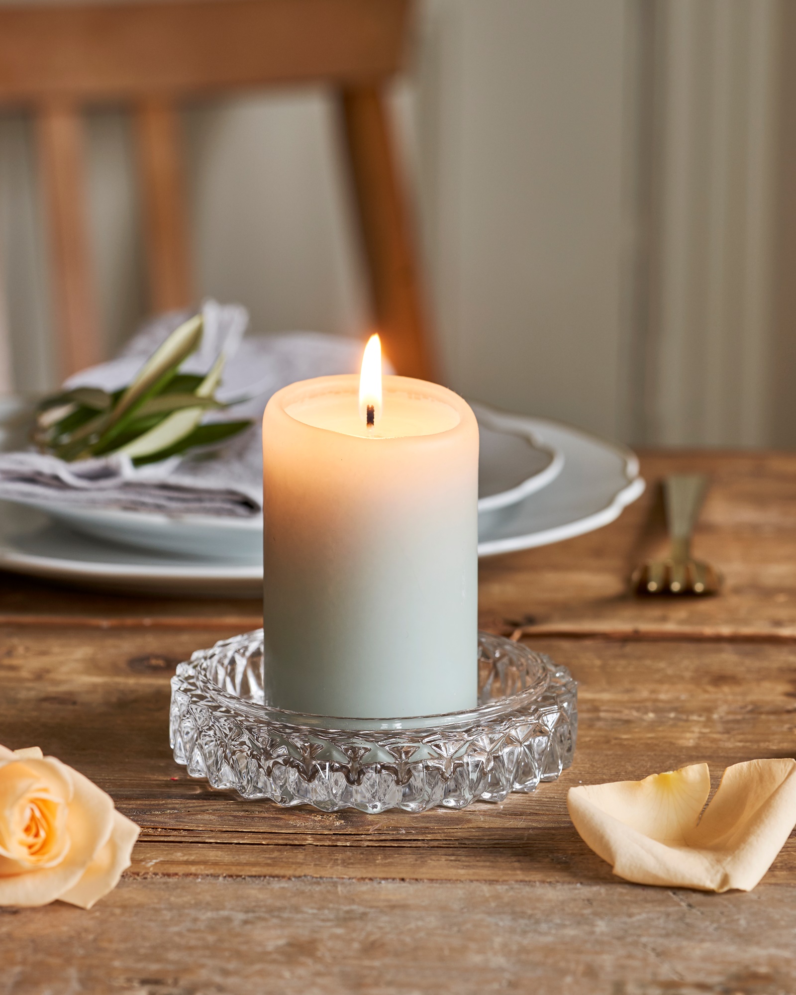 Candle plate Glass. Ø10.5 x 2.2 cm.