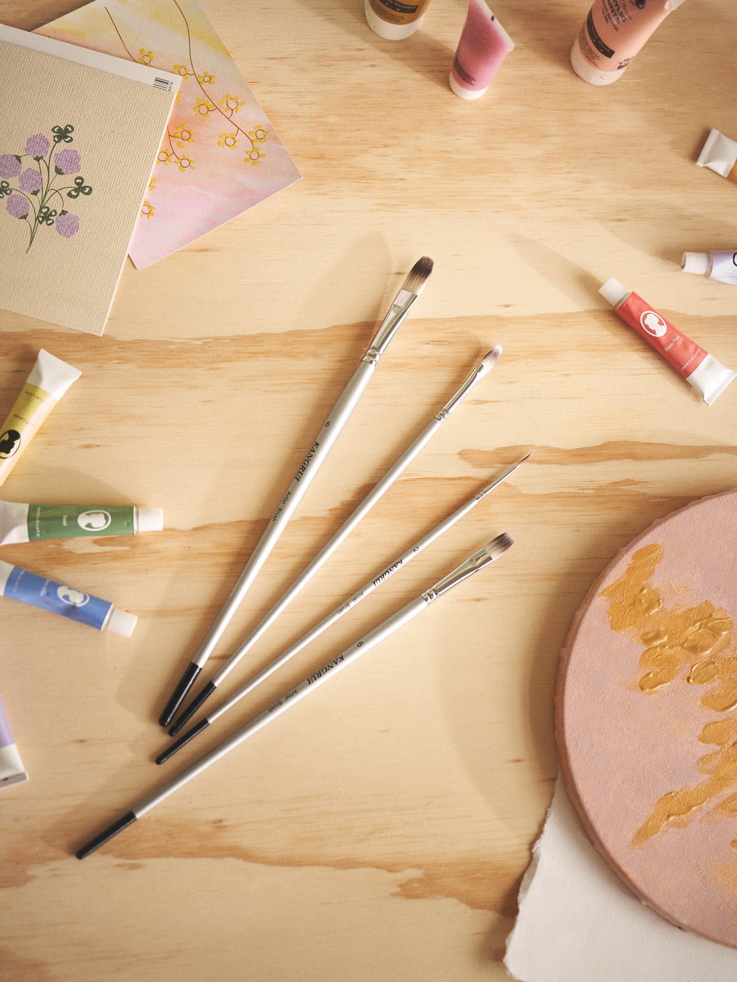 Paintbrush set Birch wood/nylon. 4 pcs.