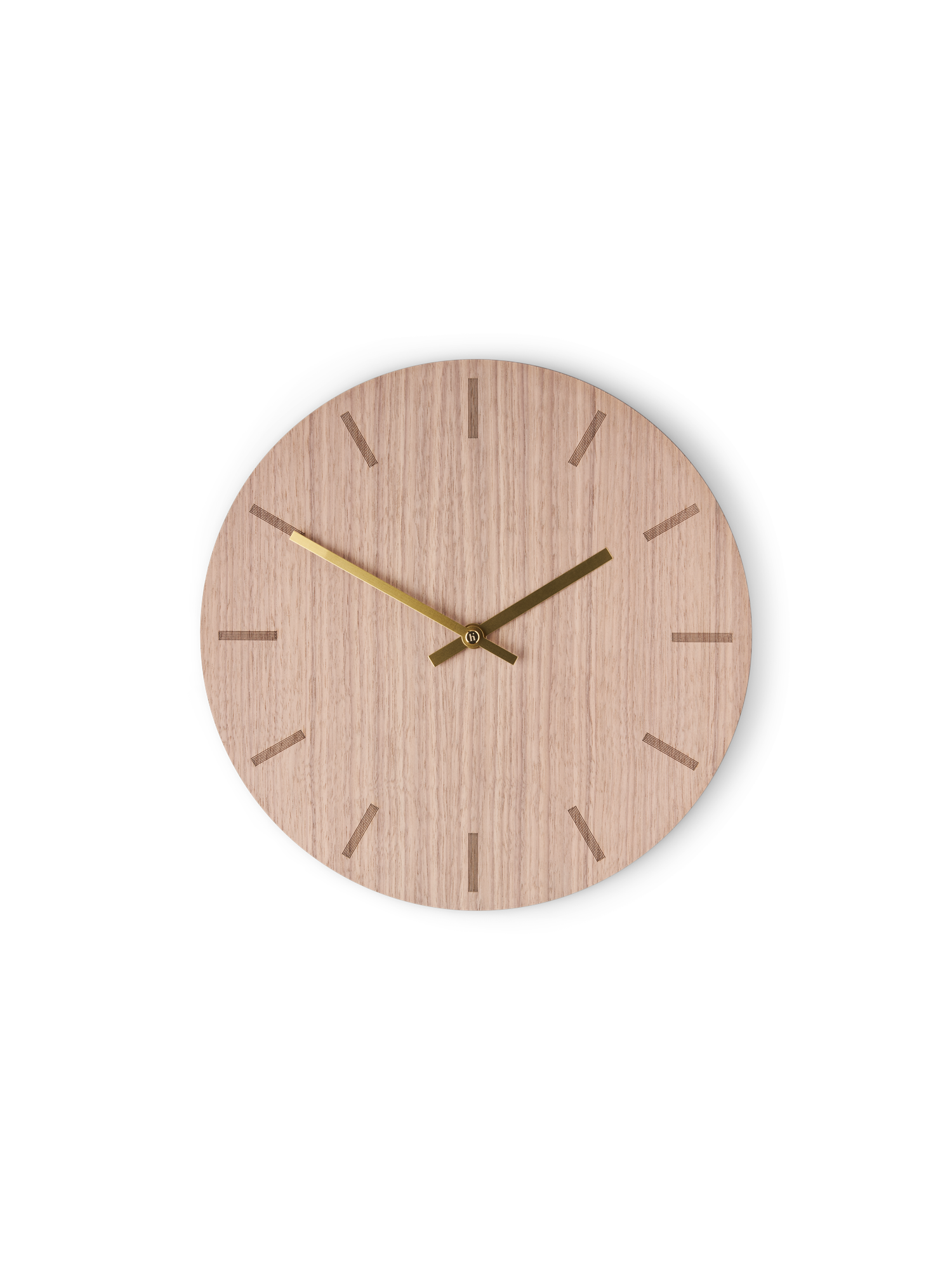 Wall Clock Walnut Ø28 Walnut veneer. Ø28.
