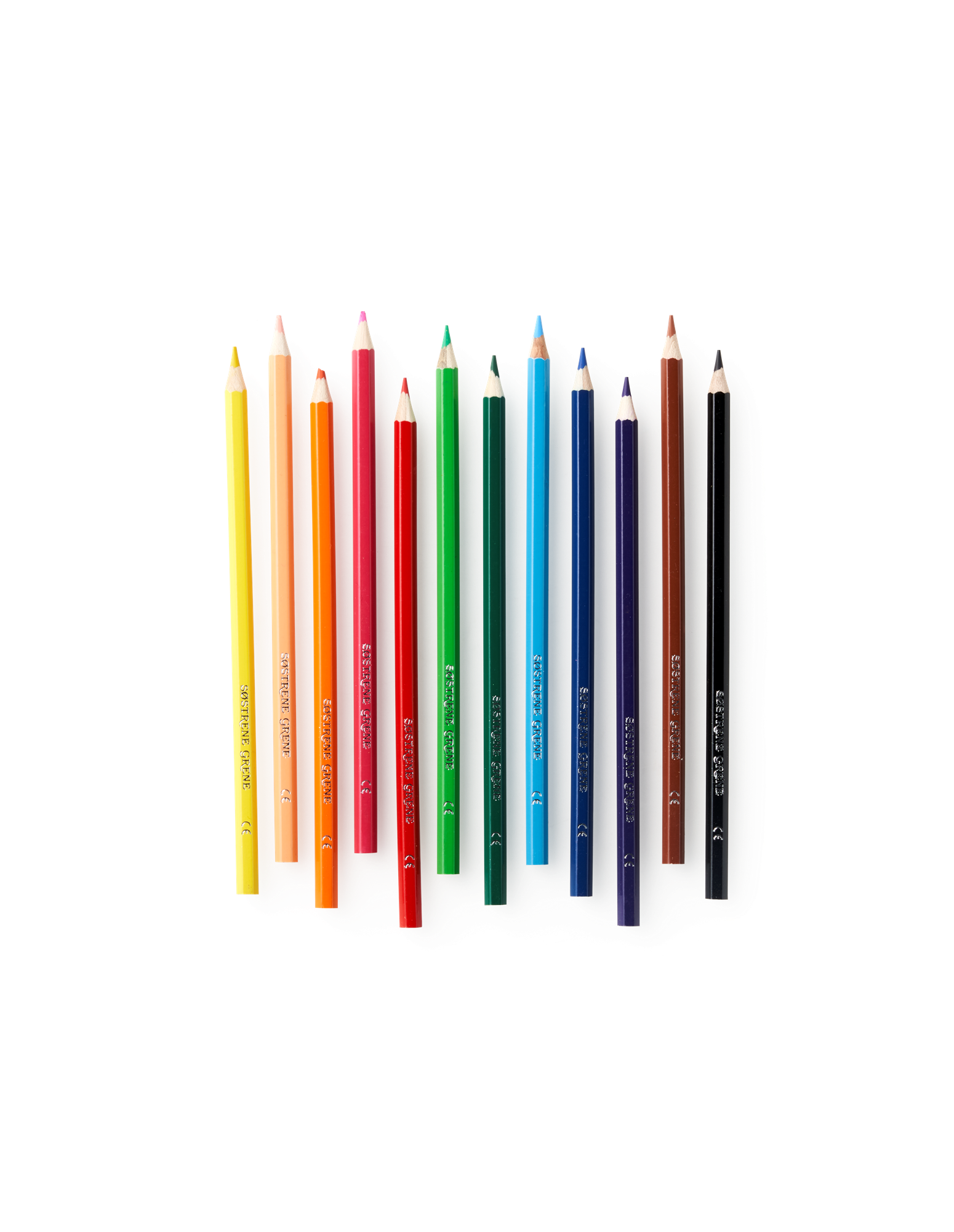 Colouring pencils Paraffin wax/kaolin/poplar wood/linden wood. 17.8 x 0.7 cm. 12 pcs.