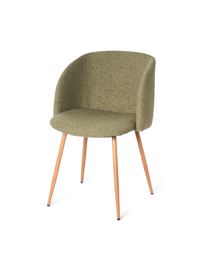 Chair with bouclé fabric Iron/polyester/polyurethane. 50 x 42,5 x 81 cm.