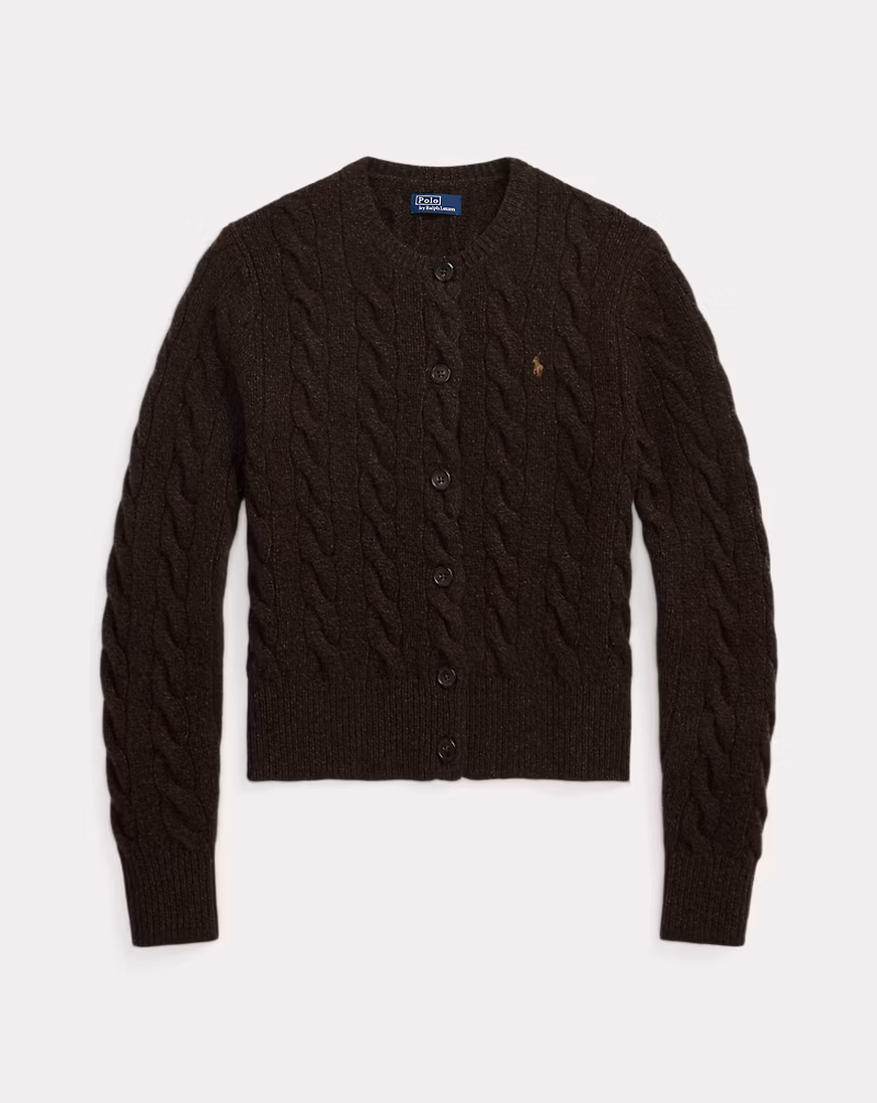 Cable-Knit Wool-Cashmere Cardigan