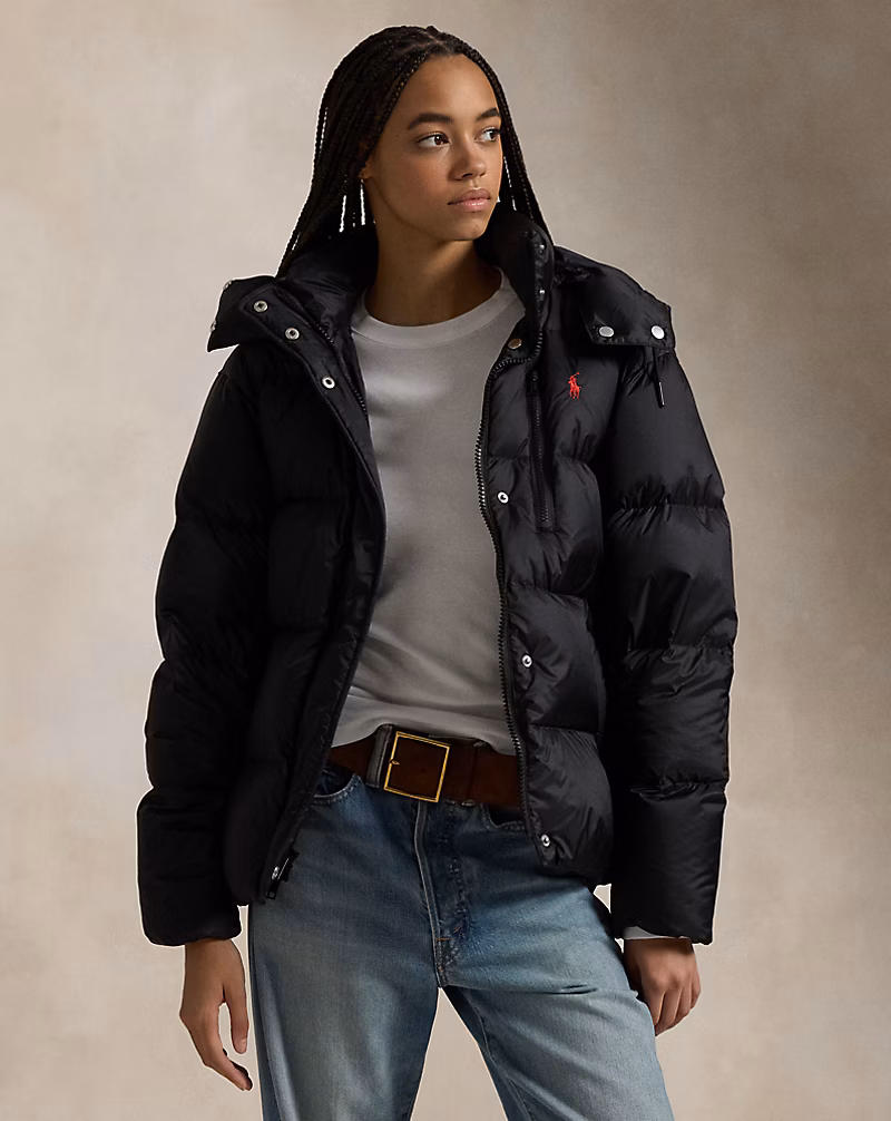 Water-Repellent Quilted Down Jacket