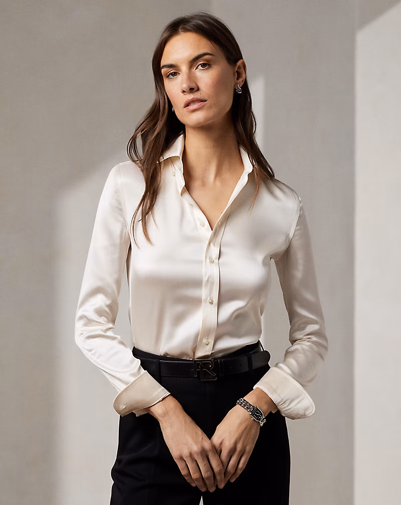 Cameron Straight Fit Silk Shirt