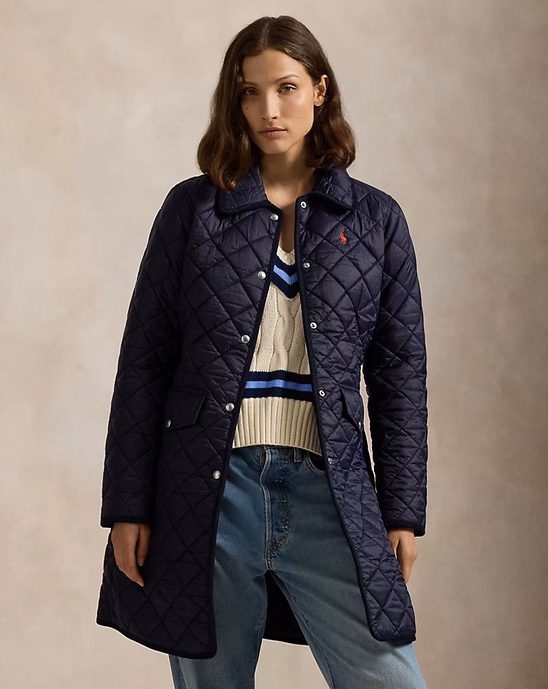 Water-Repellent Quilted Coat