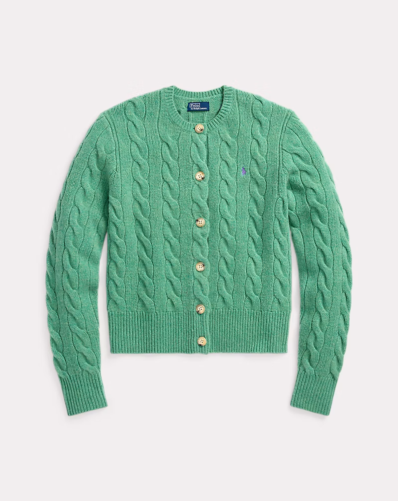 Cable-Knit Wool-Cashmere Cardigan