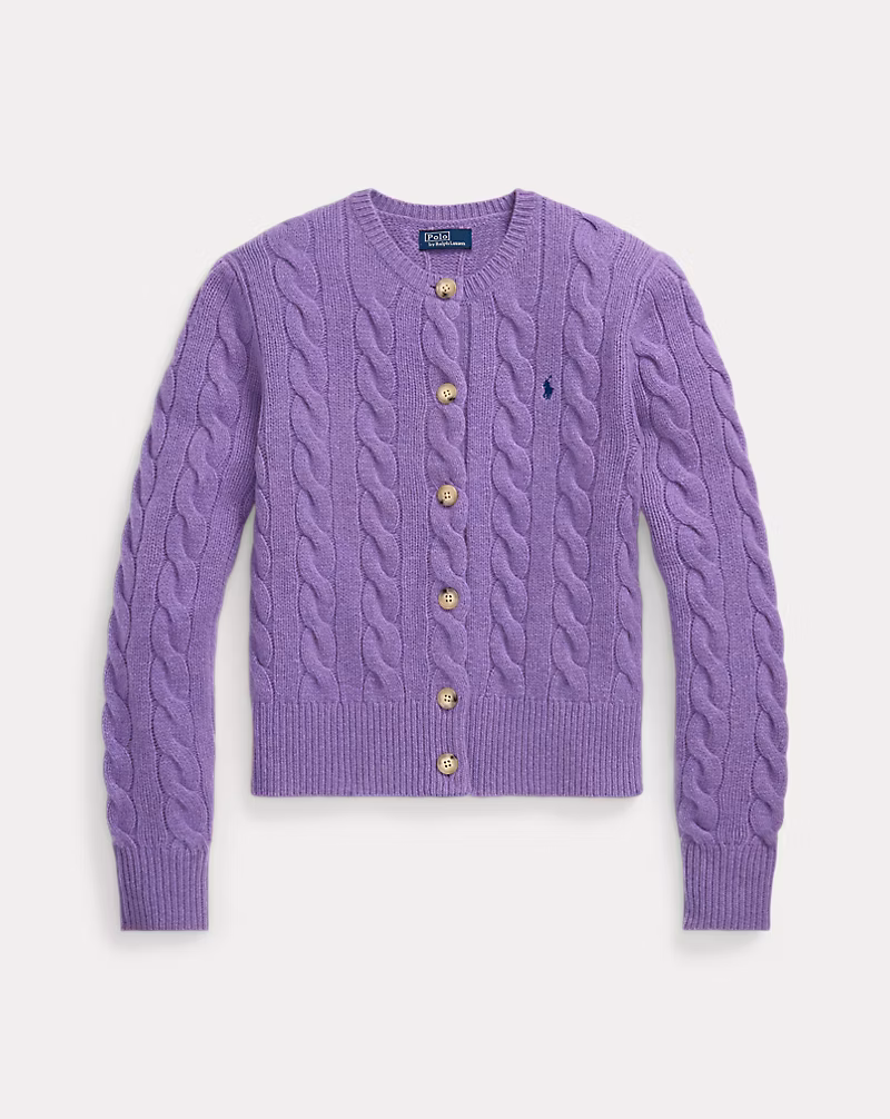 Cable-Knit Wool-Cashmere Cardigan