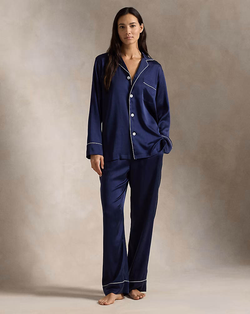 Stretch Silk Long-Sleeve Pajama Set