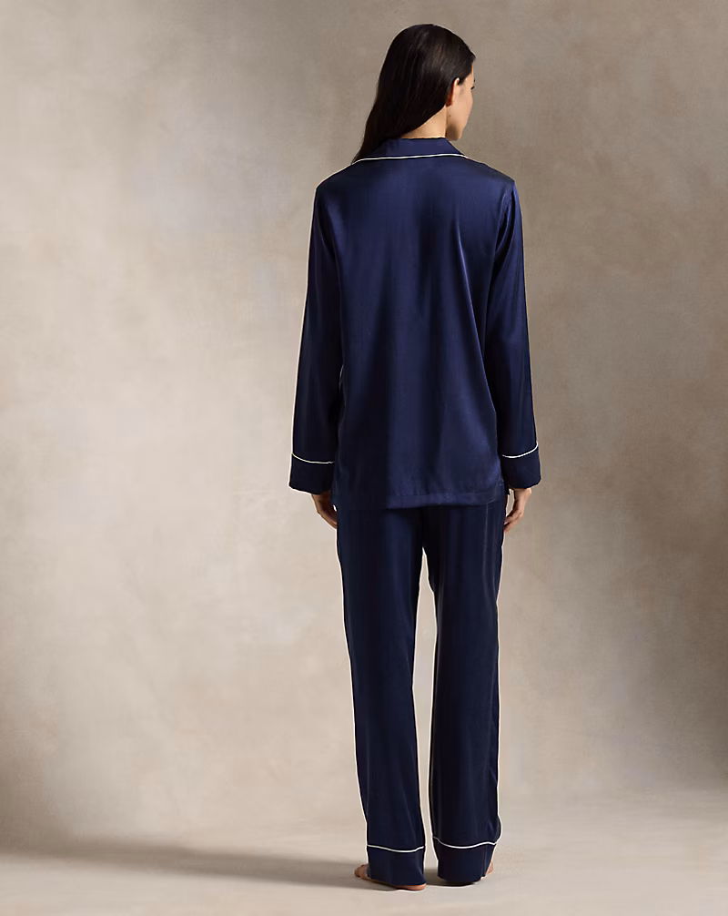 Stretch Silk Long-Sleeve Pajama Set