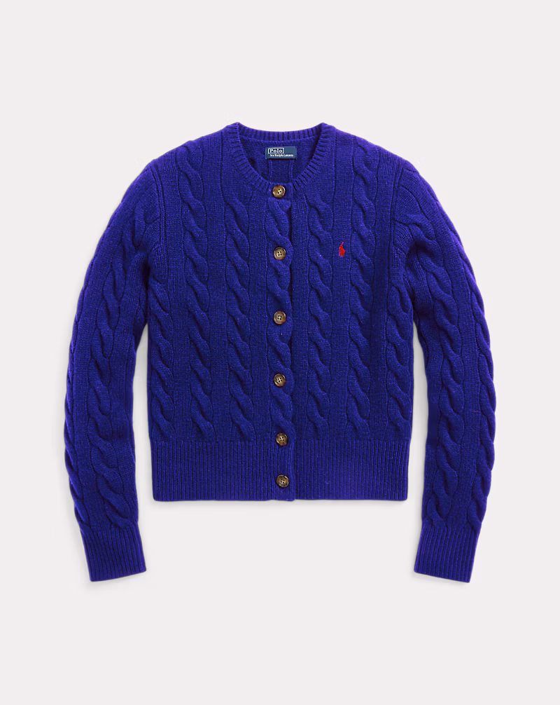 Cable-Knit Wool-Cashmere Cardigan