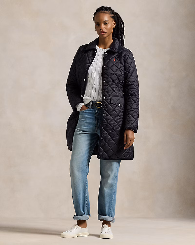 Water-Repellent Quilted Coat