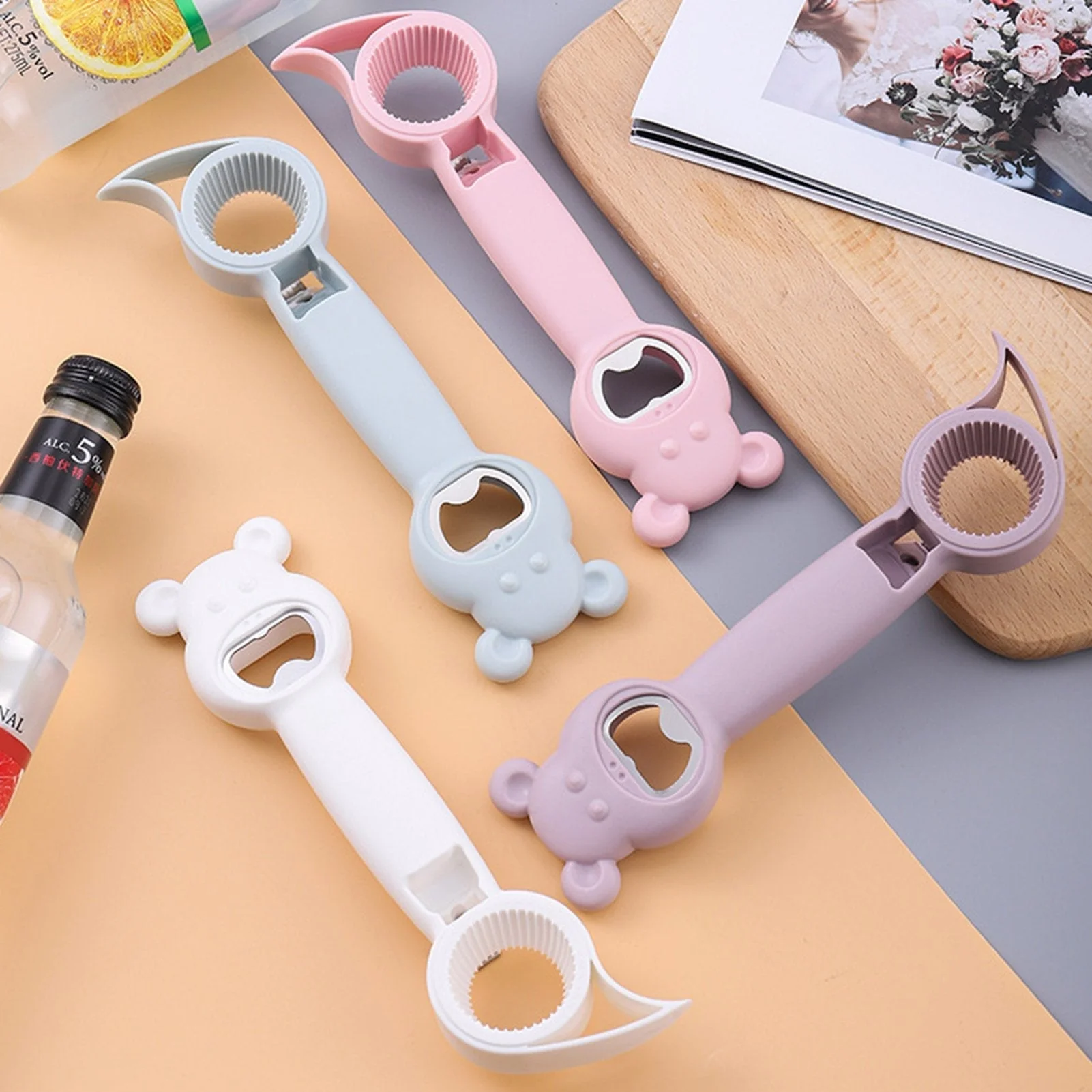 Multifunctional 4-in-1 Bottle Opener