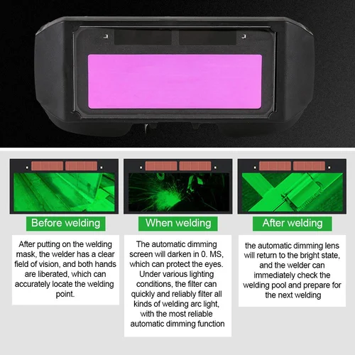 Auto Dimming Welding Glasses (With 5 lenses)