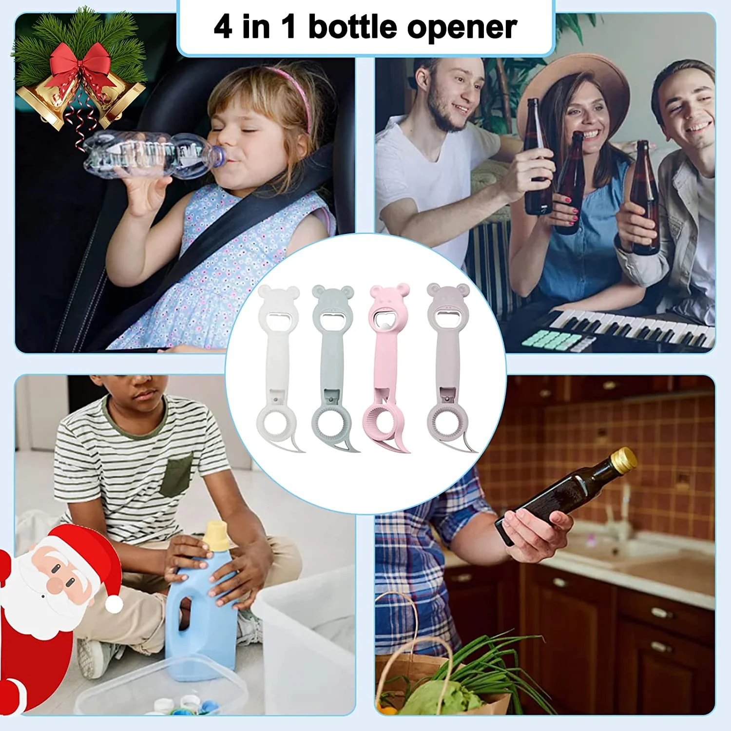 Multifunctional 4-in-1 Bottle Opener