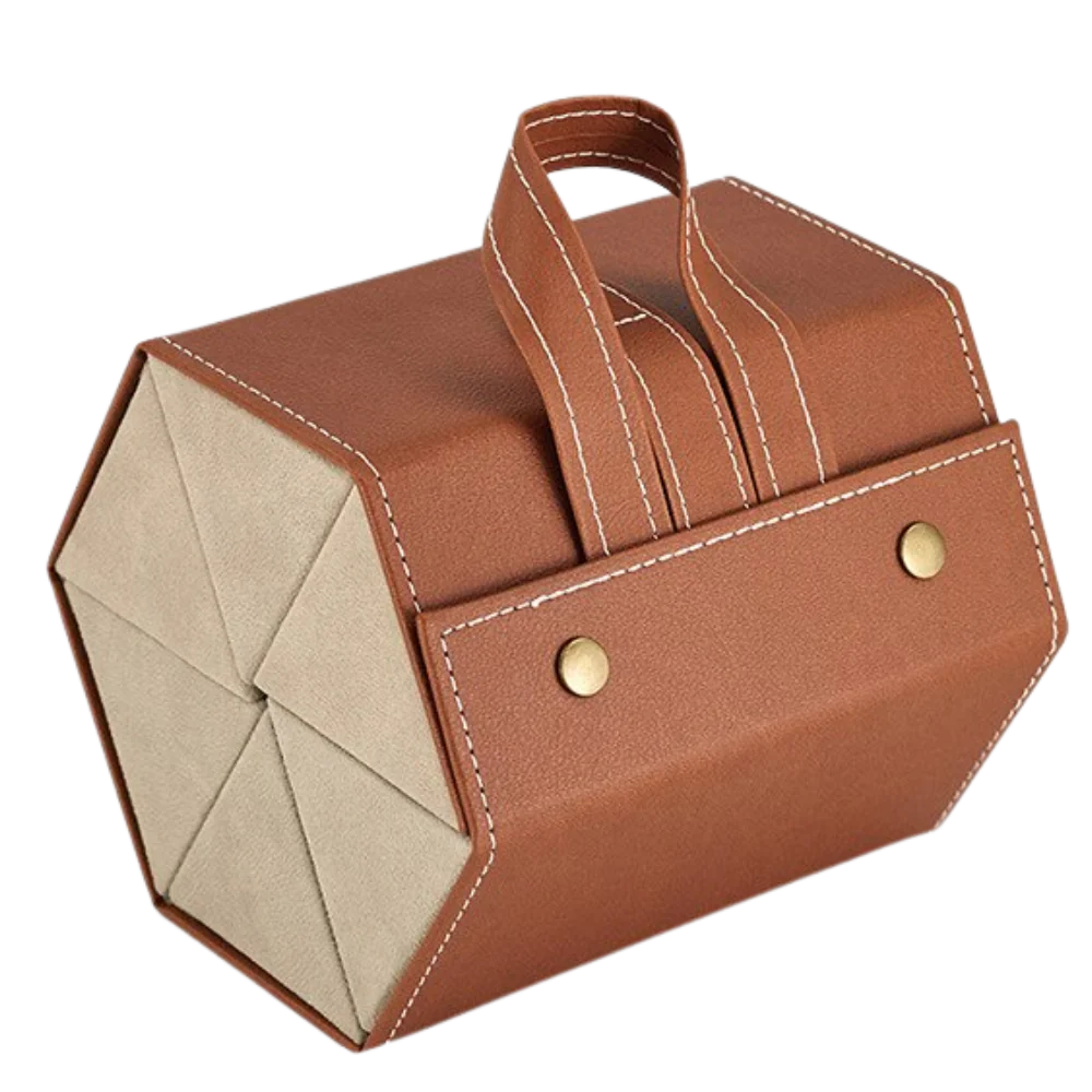 Multiple Glasses Leather Storage Case