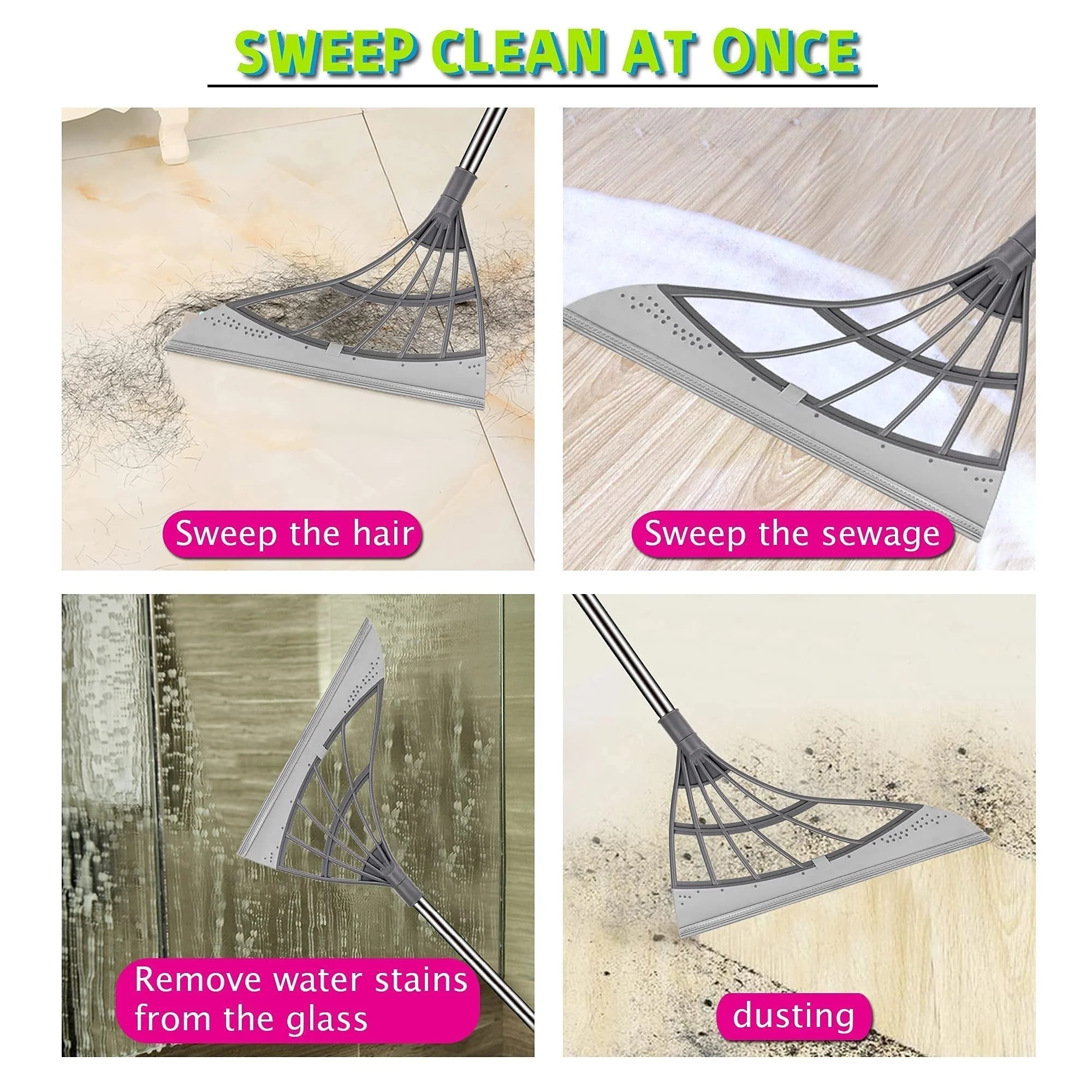 Squeeze Silicone Broom Sweeping Water And Pet Hair