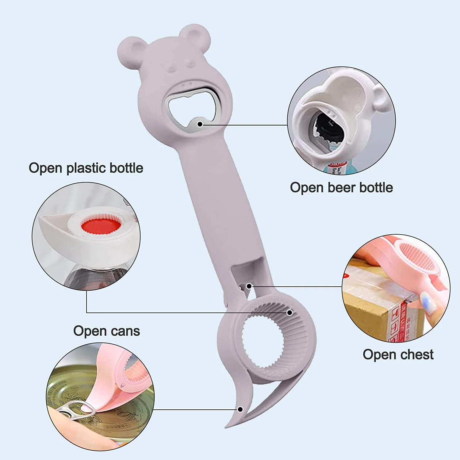 Multifunctional 4-in-1 Bottle Opener