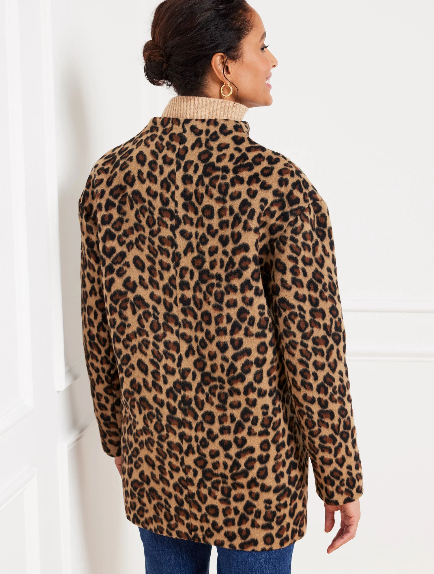 Leopard Wool Blend Coat