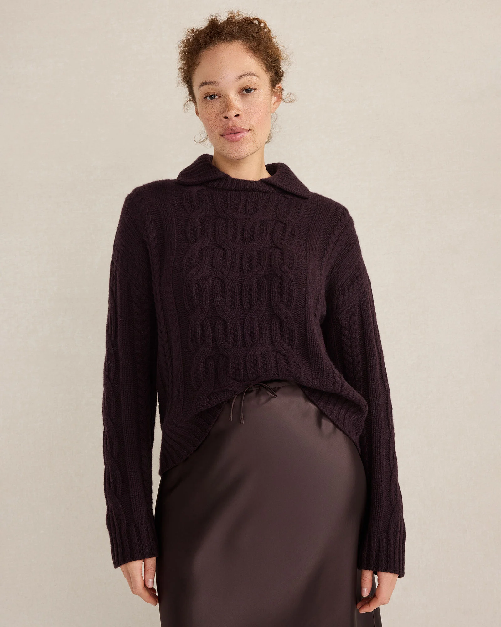 Cashmere Cable Collared Sweater