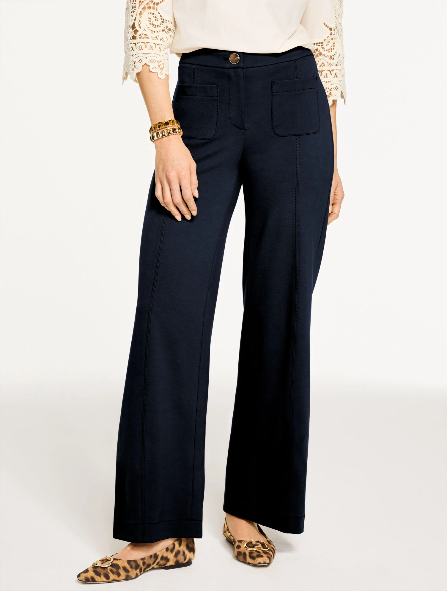 Wide Leg Ponte Pants