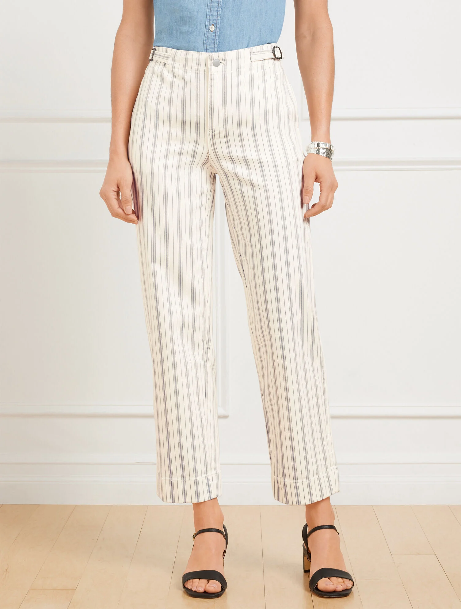Straight Ankle Jeans - Hillside Stripe