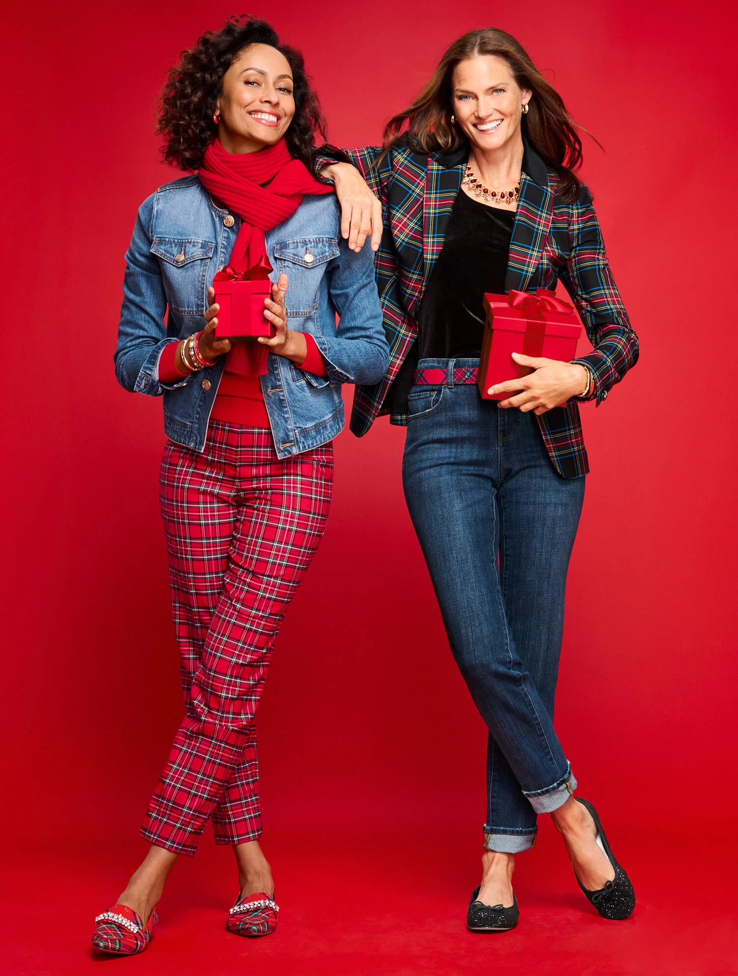 Tapered Ankle Pants - Apple Cider Plaid