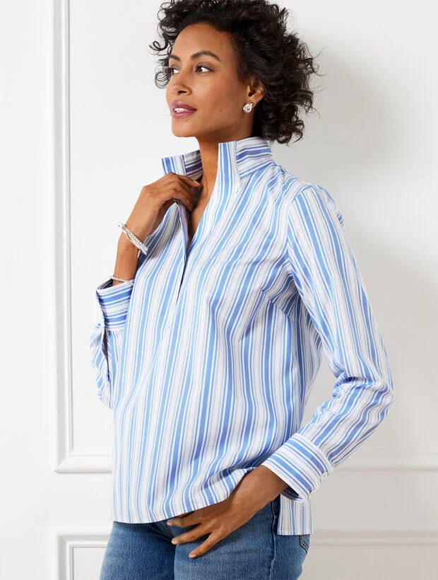 Non-Iron Popover - Strolling Stripe