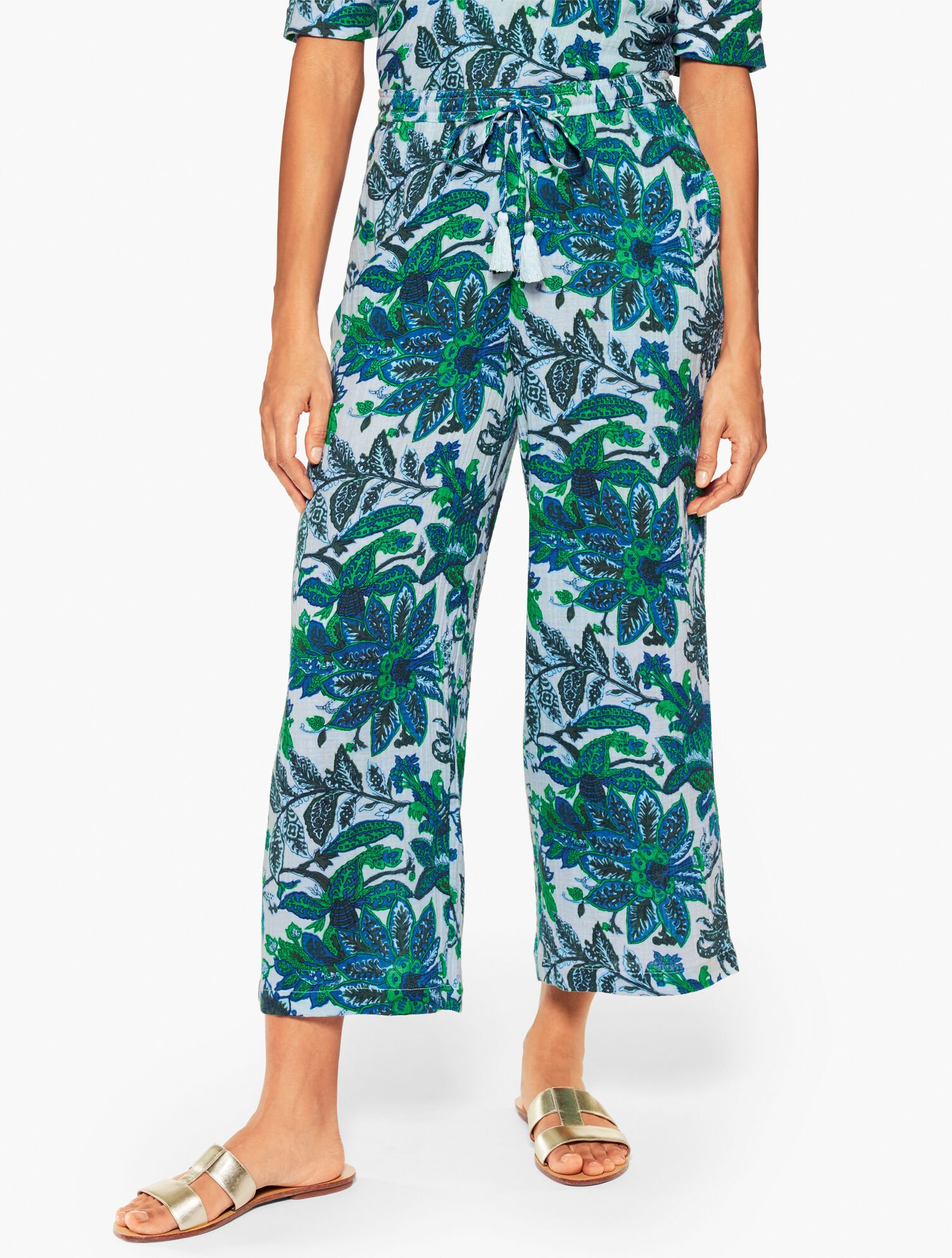 Aqua Club Gauze Pant Cover-Up - Bali Blooms