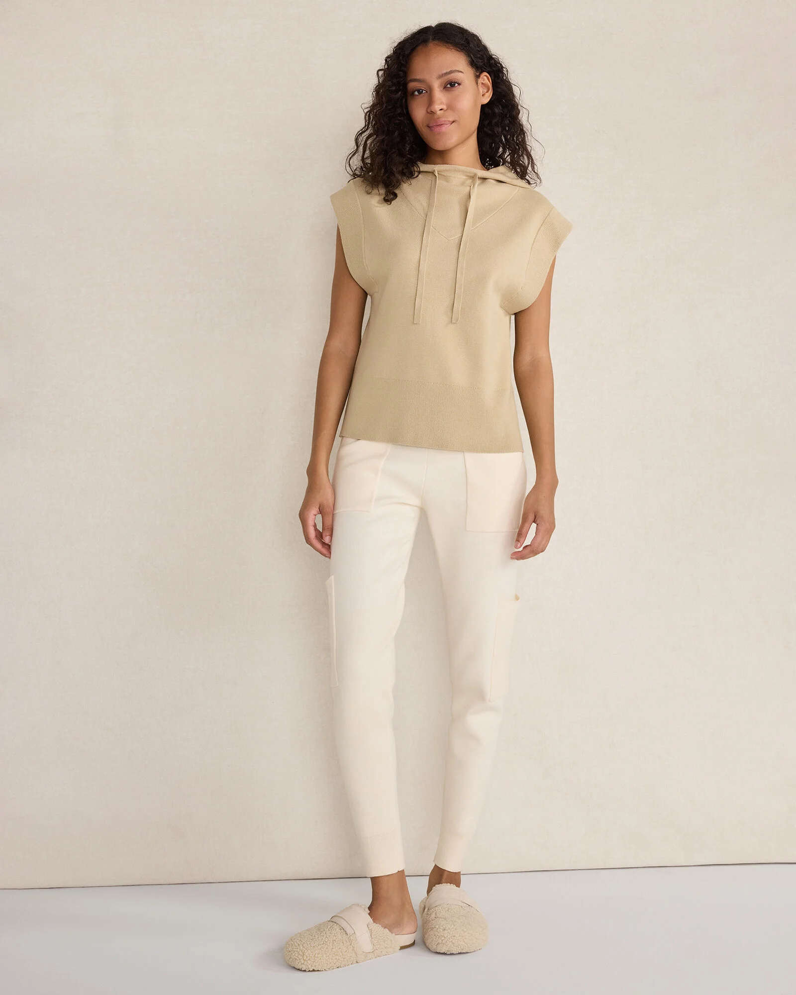 Viscose Blend Sleeveless Hoodie