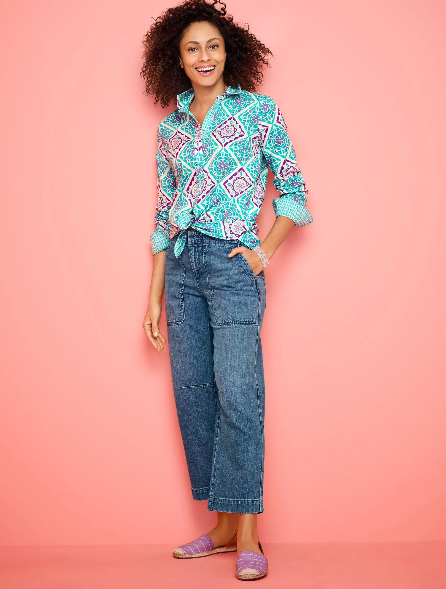 Straight Crop Jeans - Alessia Wash