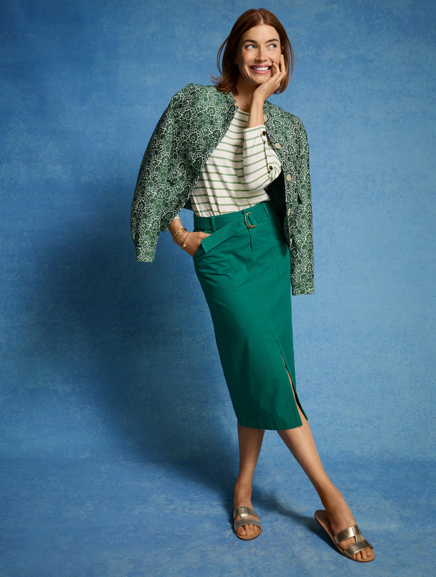 Hannah Metallic Vachetta Slides