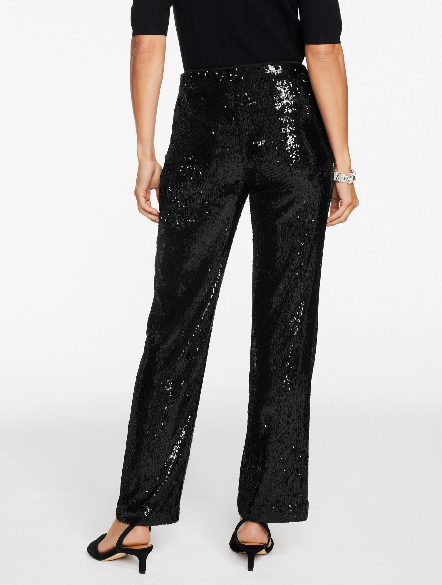 Straight Leg Sequin Pants