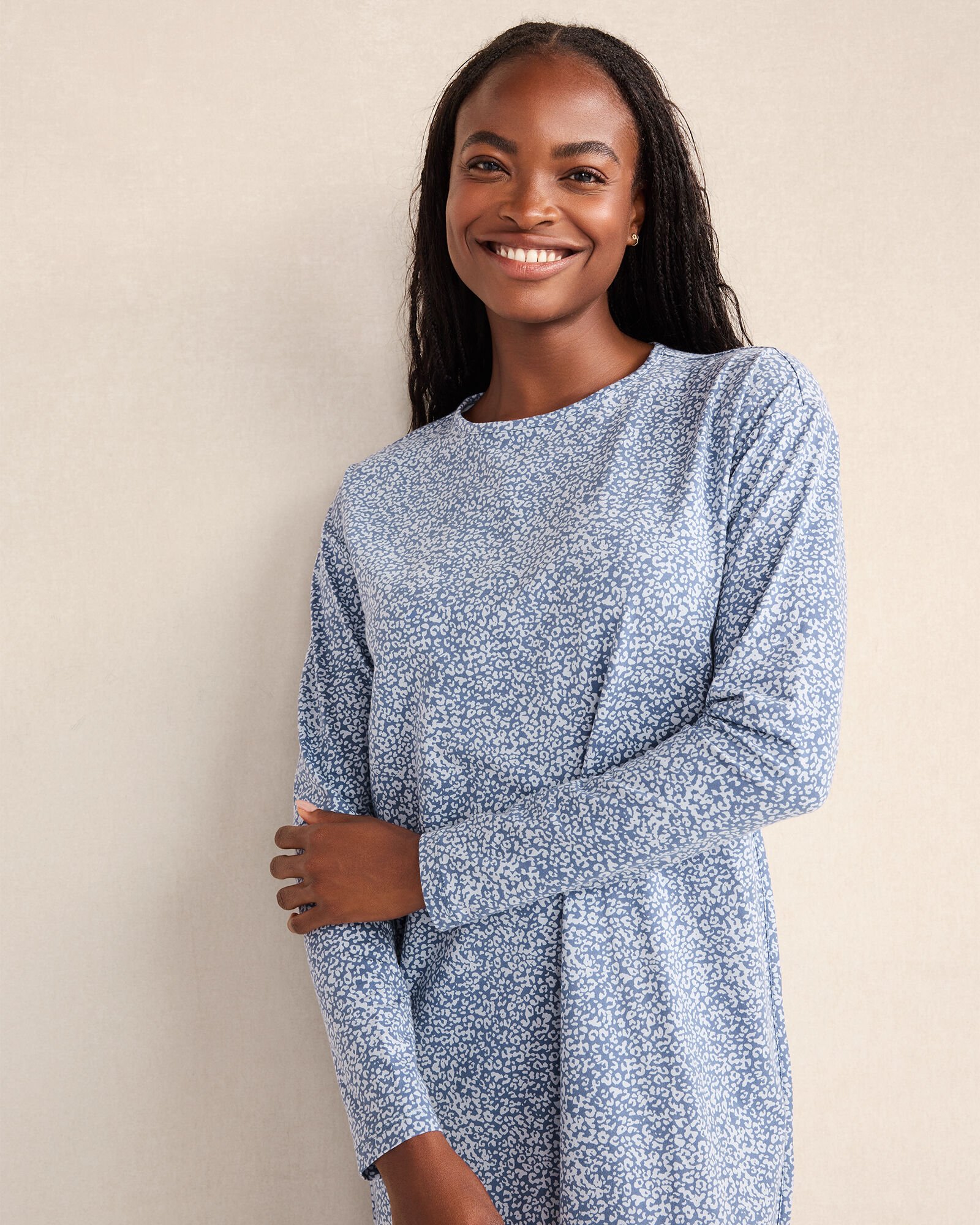 Organic Cotton Jersey Animal Print Sleep Dress