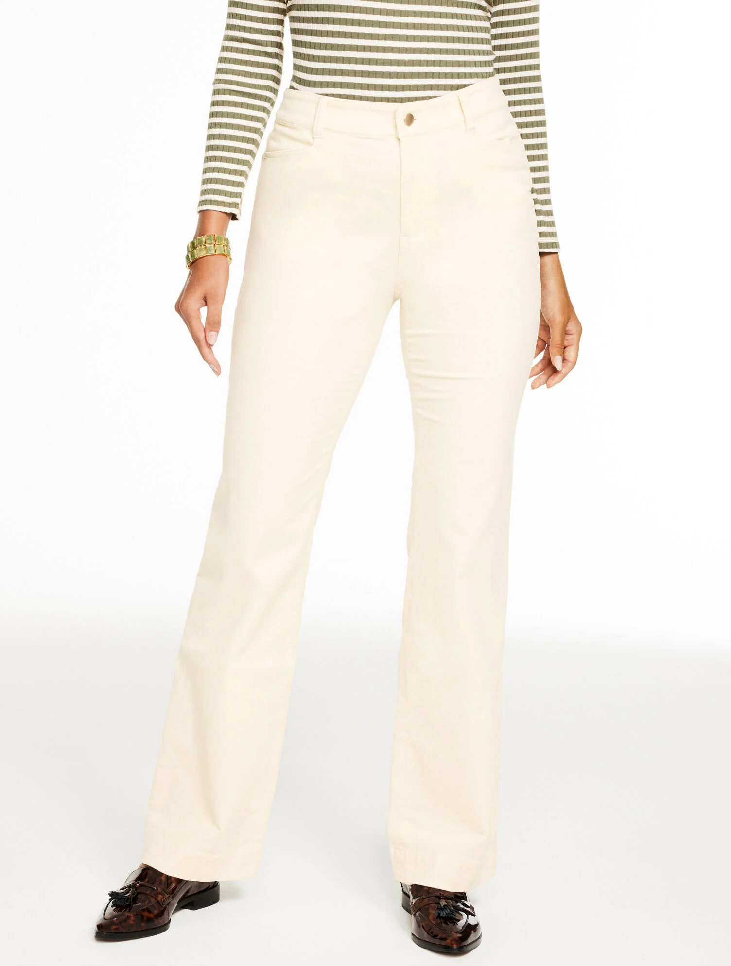 Flare Leg Stretch Corduroy Pants