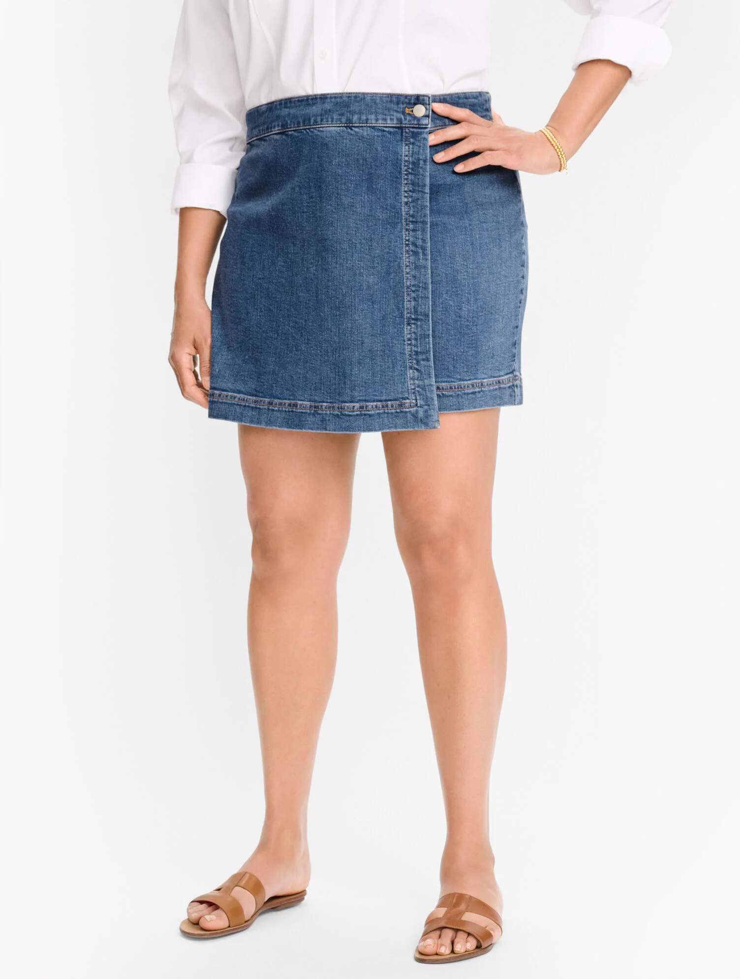 Plus Exclusive Summerweight Denim Skort - Alessia Wash