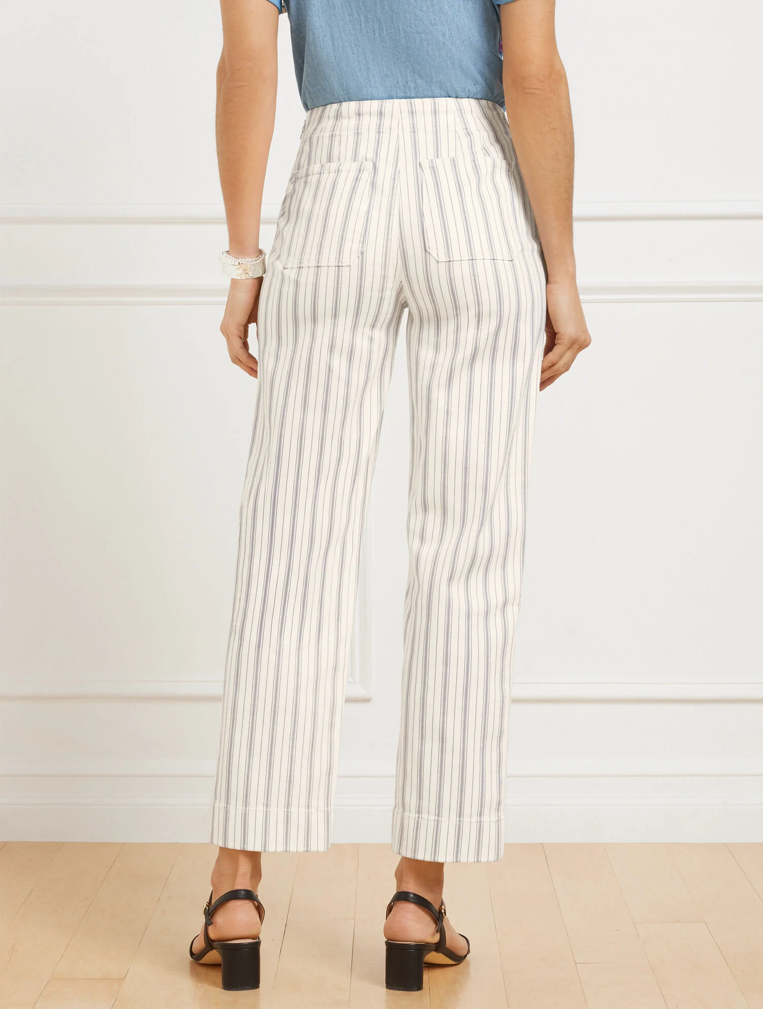 Straight Ankle Jeans - Hillside Stripe