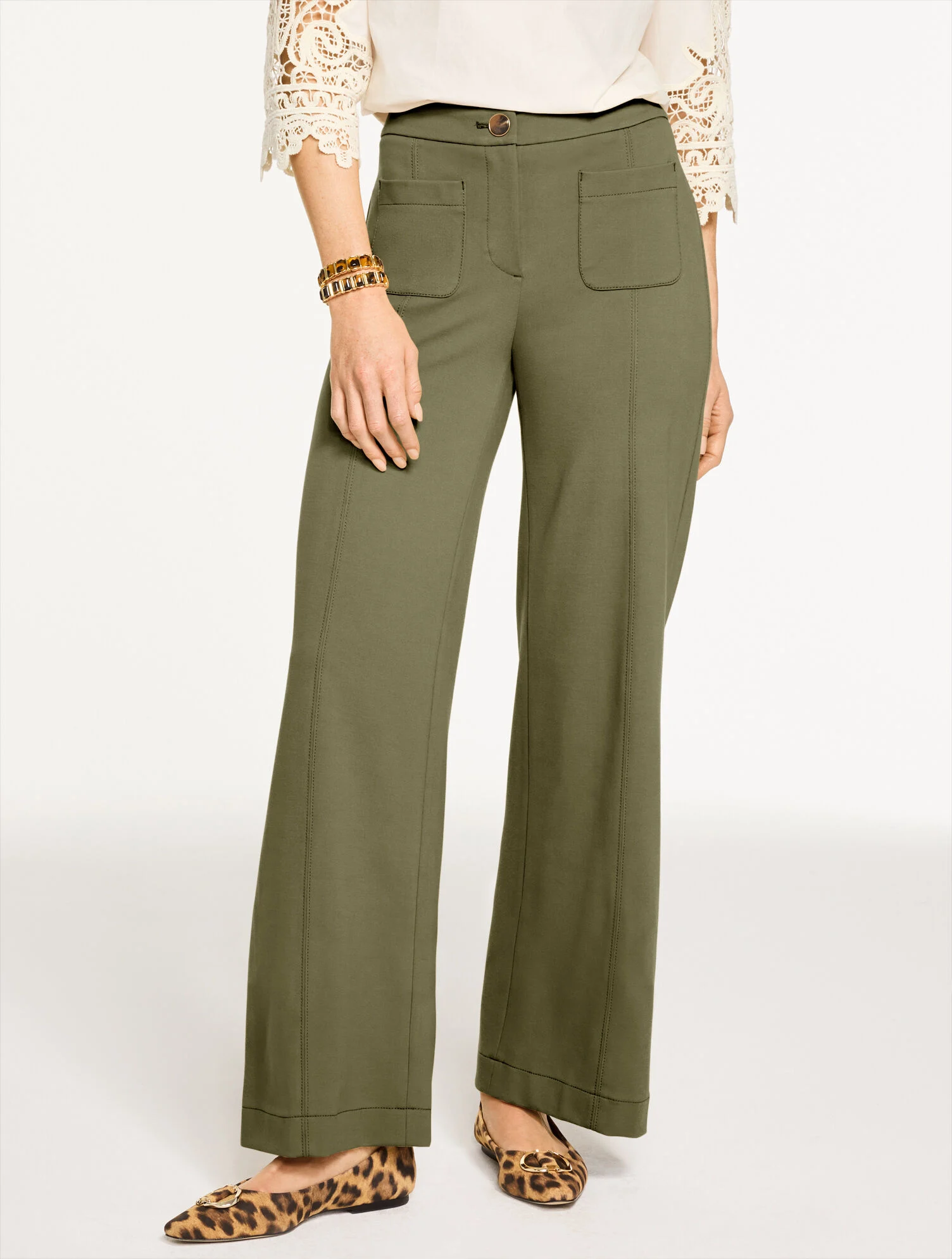 Wide Leg Ponte Pants