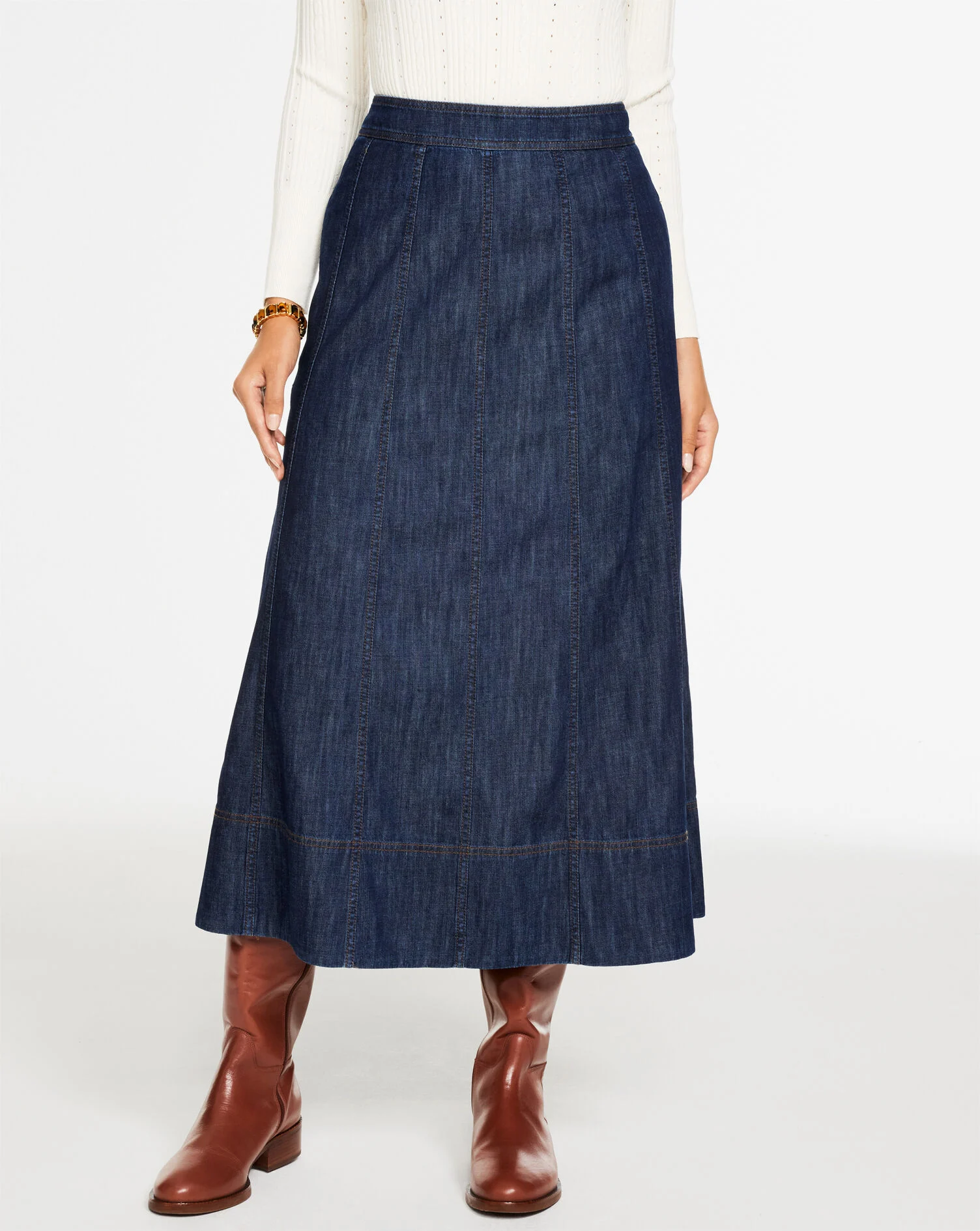 Denim Fit & Flare Skirt - Harbor Wash