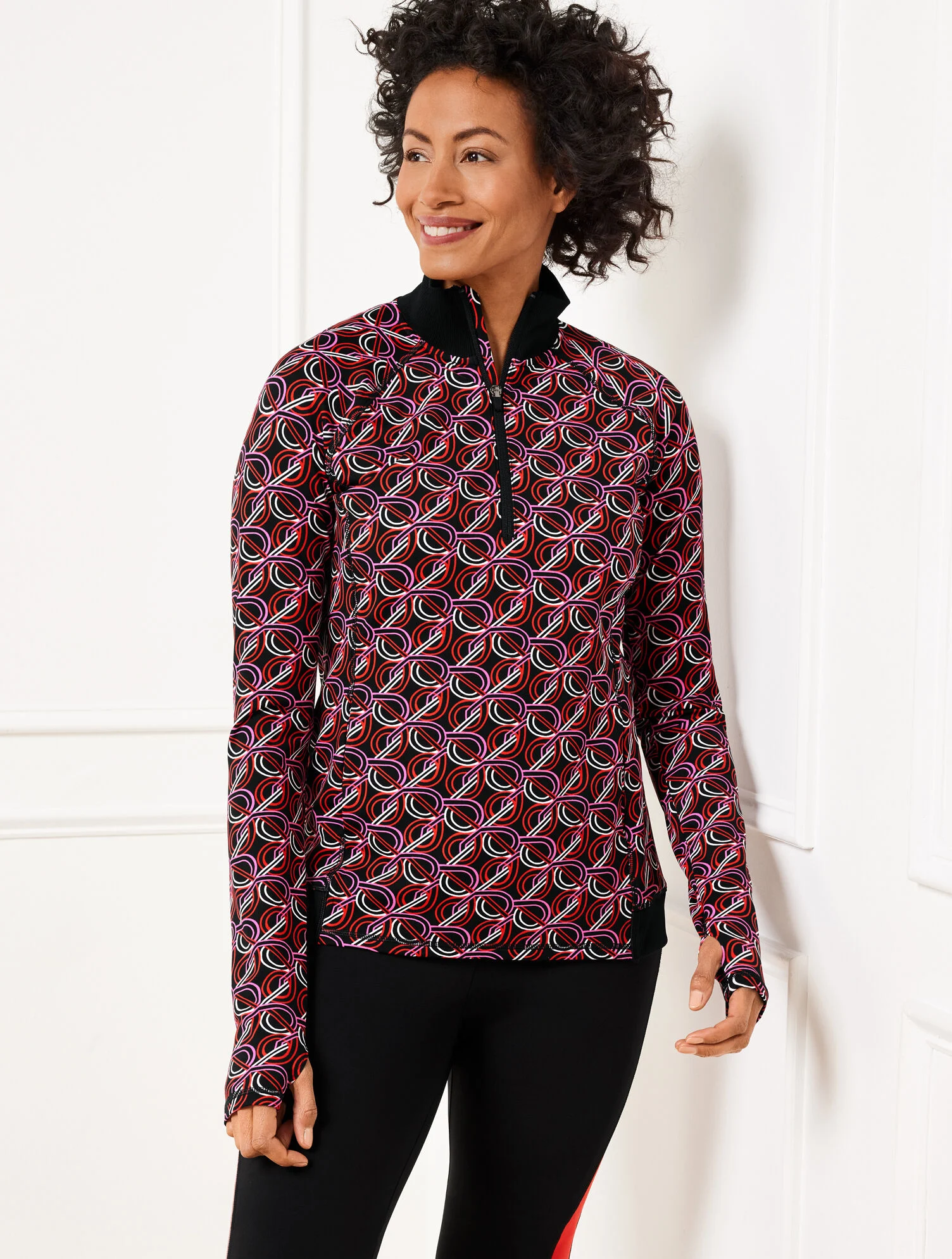 Performance Interlock Half-Zip Pullover - Interlacing Loops
