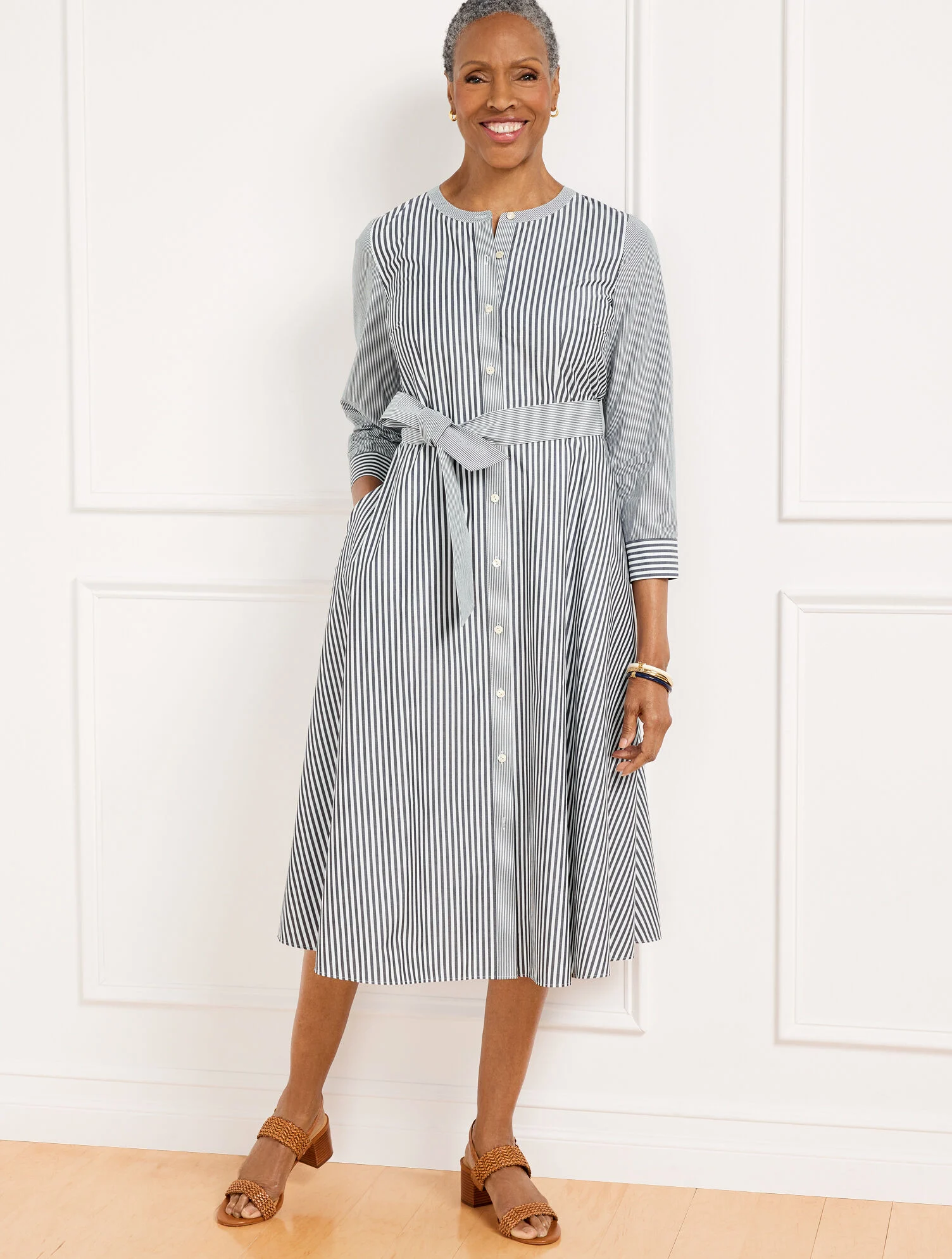Belted Shirtdress - Daisy Stripe