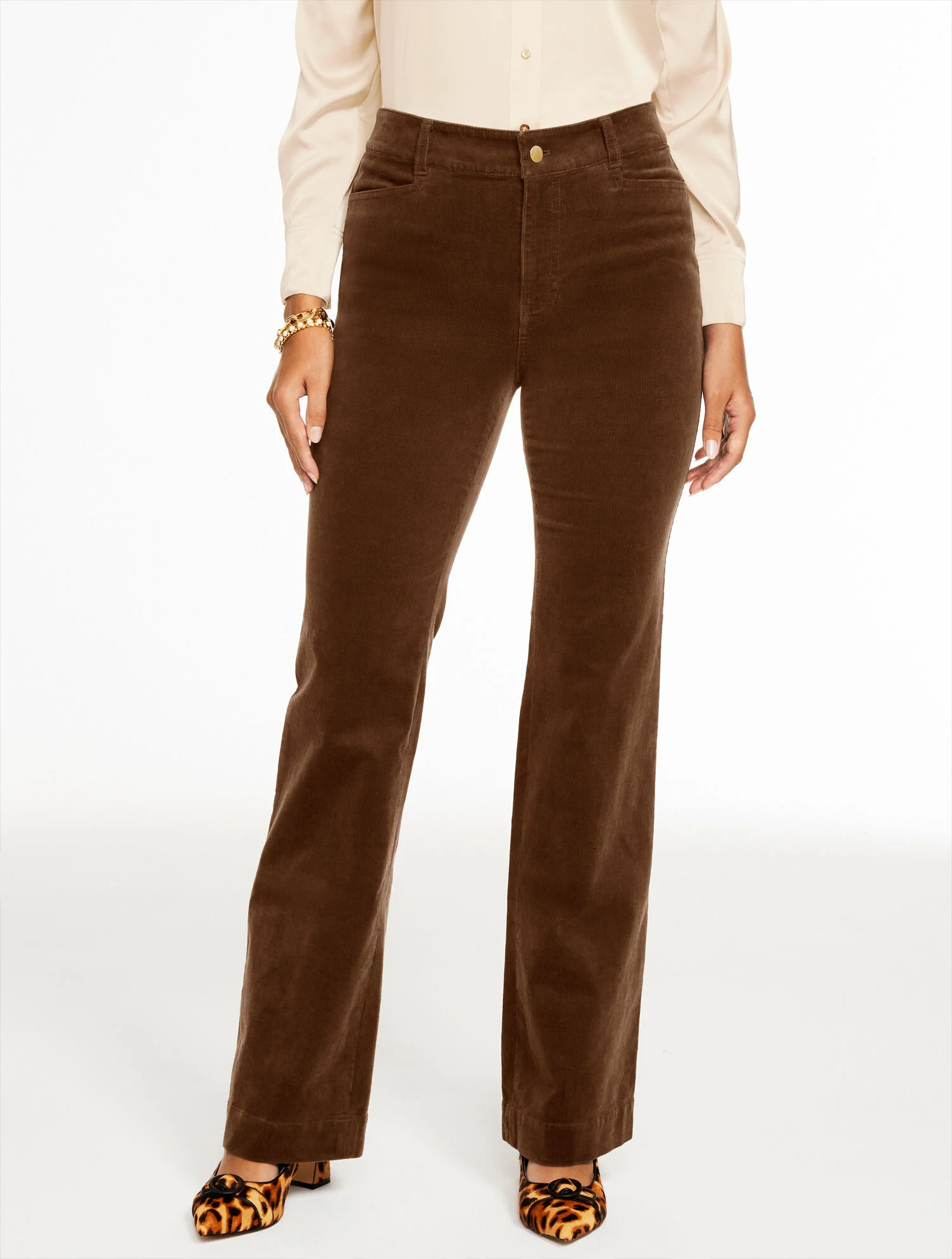 Flare Leg Stretch Corduroy Pants