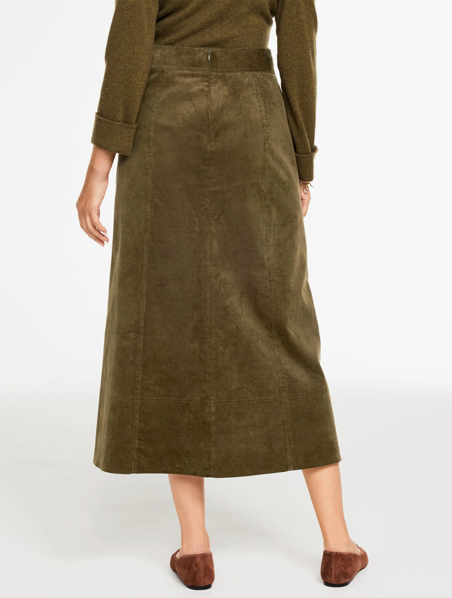 Corduroy Fit & Flare Skirt