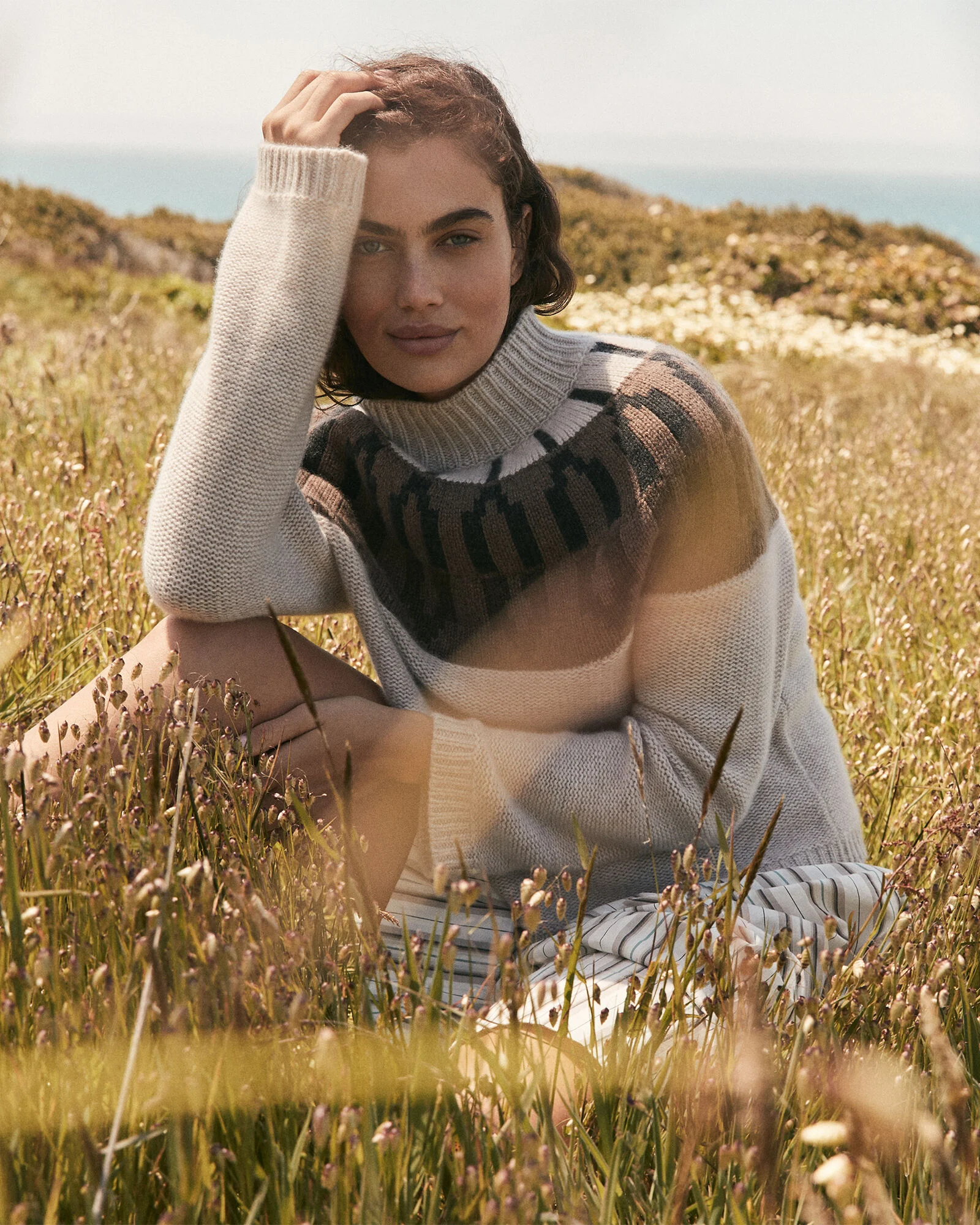 Cashmere Fairisle Mock Neck Sweater