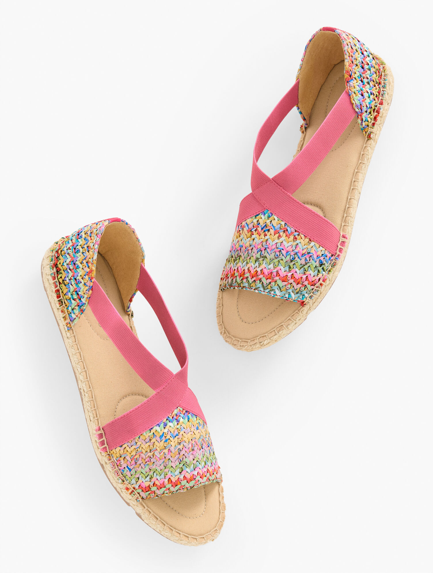 Ilyssa Elastic Straw Espadrille Flats