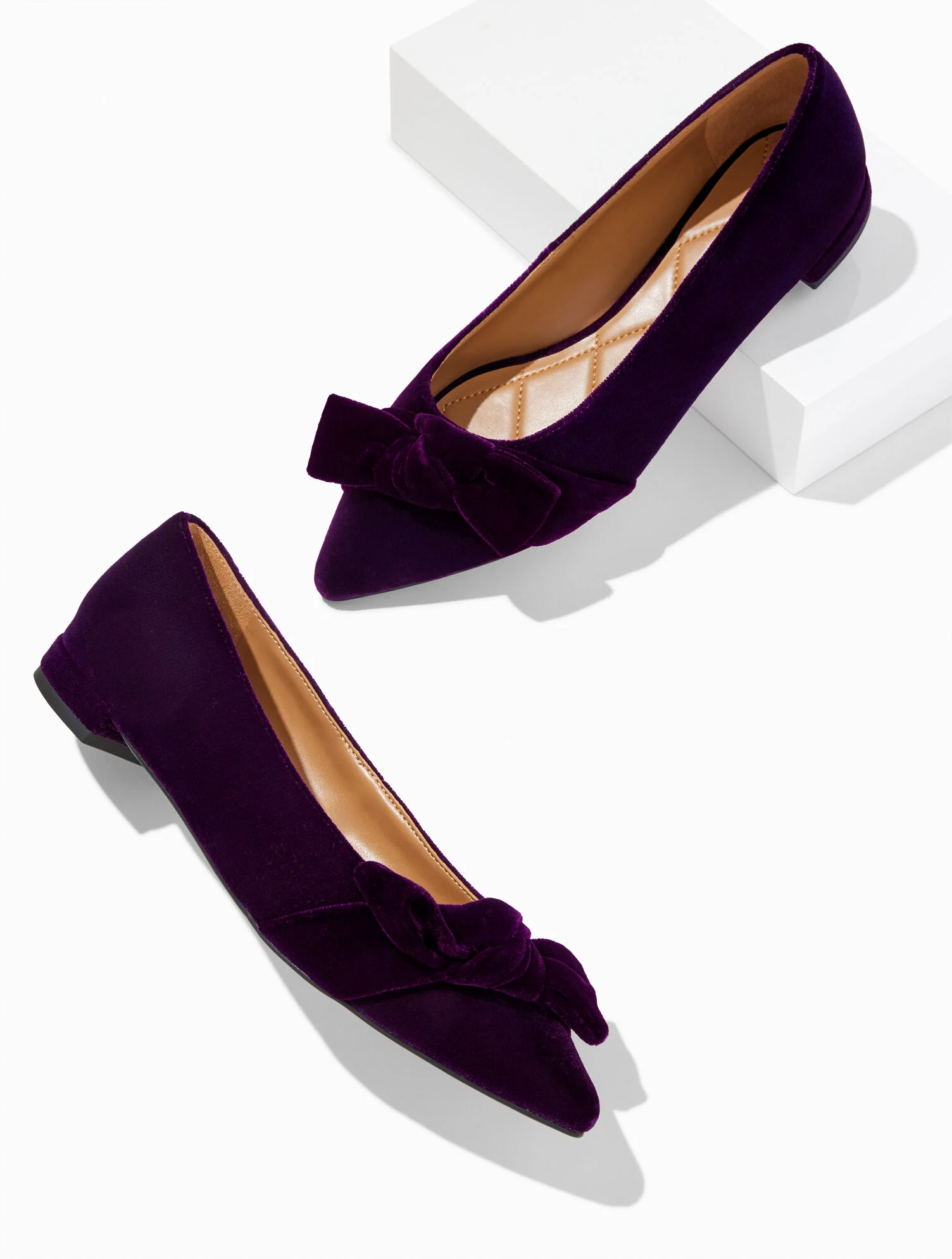 Portia Bow Velvet Flats