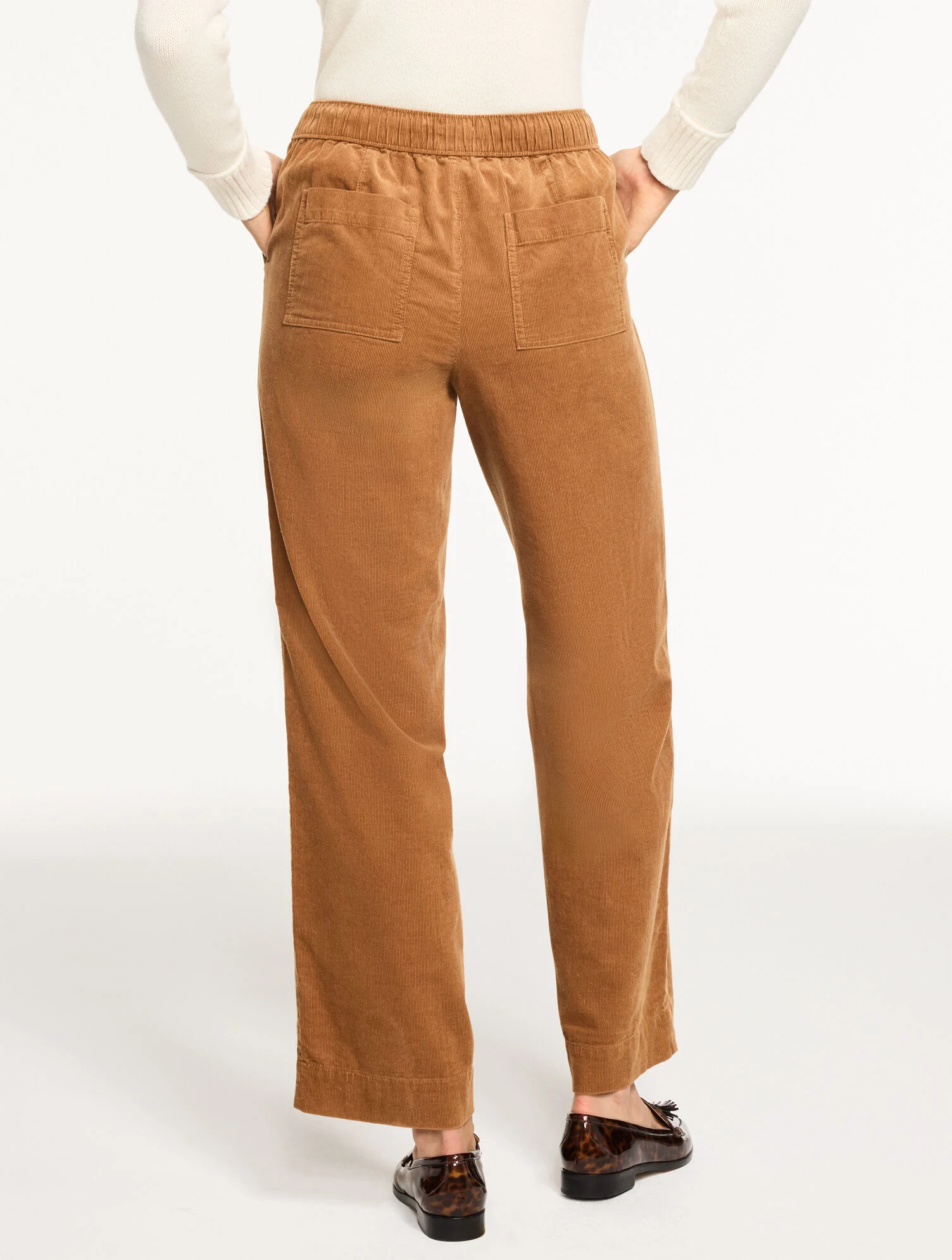 Straight Leg Pull-On Corduroy Pants