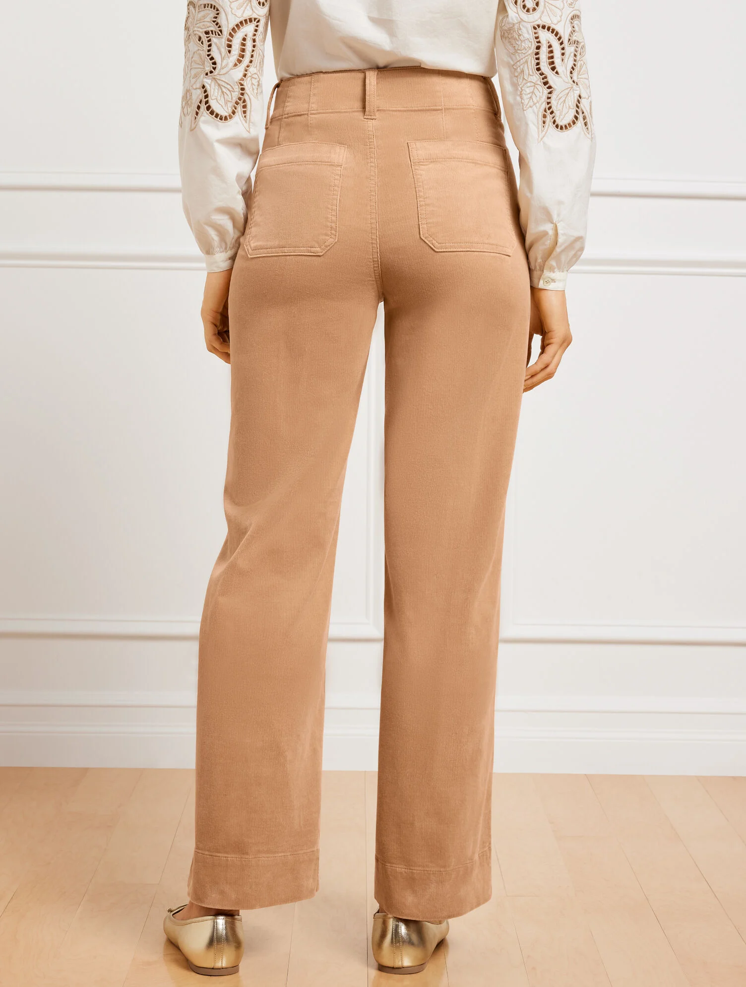 Stretch Corduroy Wide Leg Pants